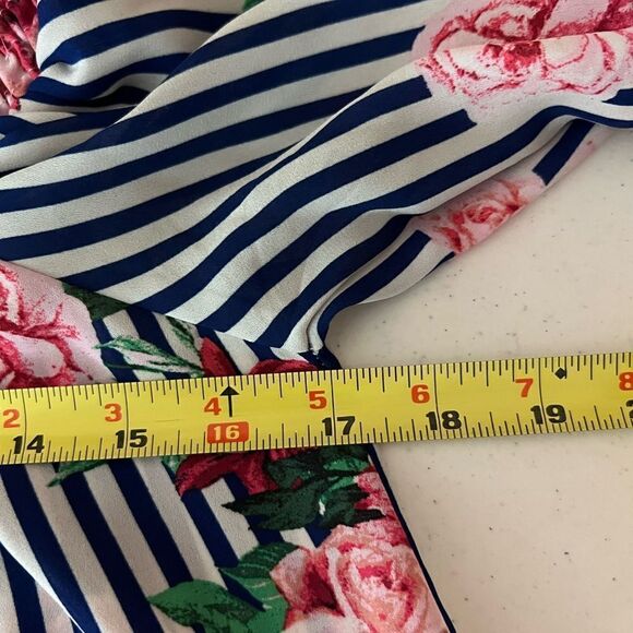 Charming Charlie striped floral off the shoulder top - Picture 7 of 7